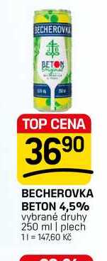 BECHEROVKA BETON 4,5% vybrané druhy 250 ml | plech