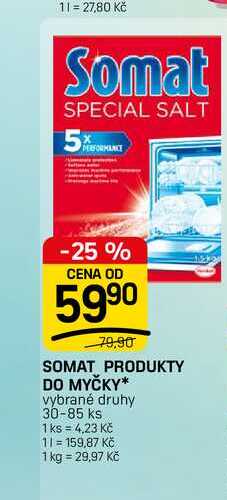 SOMAT PRODUKTY DO MYČKY* vybrané druhy 30-85 ks