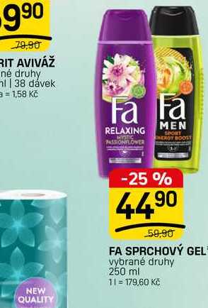 FA SPRCHOVÝ GEL vybrané druhy 250 ml