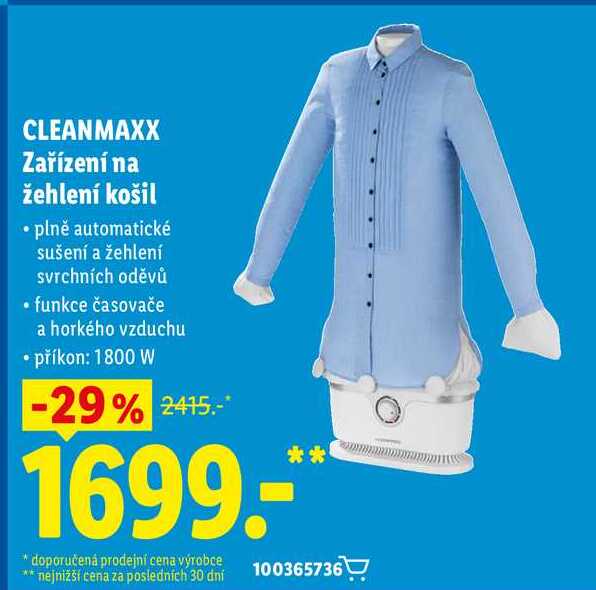 CLEANMAXX Zařízení na žehlení košil