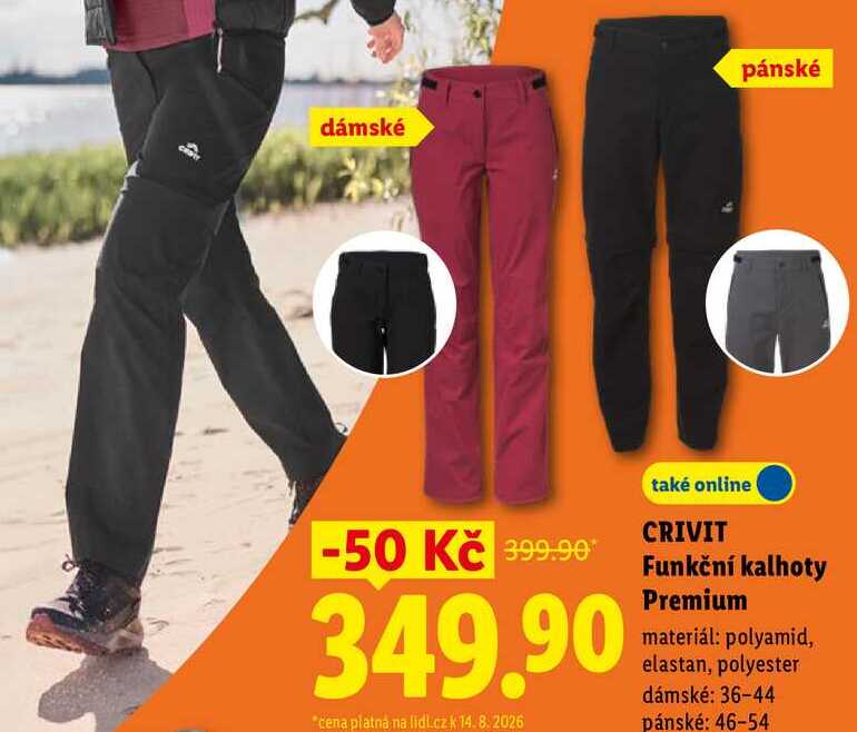 CRIVIT Funkční kalhoty Premium