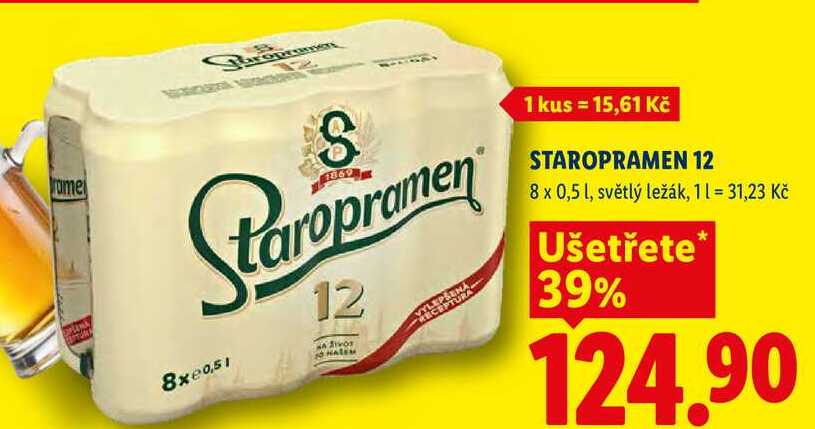 STAROPRAMEN 12, 8 x 0,5 l