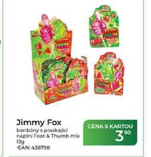 Jimmy Fox bonbóny s praskající náplní Foot & Thumb mix 13g