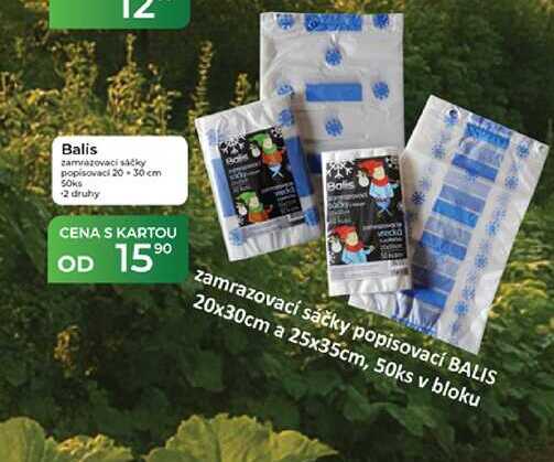 Balis zamrazovací sáčky popisovací 20-30 cm 50ks +2 druhy