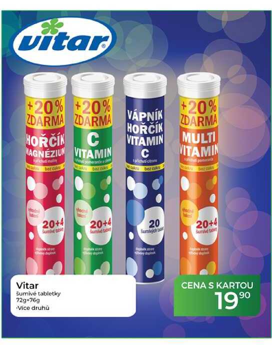 Vitar šumivé tabletky 72g+76g
