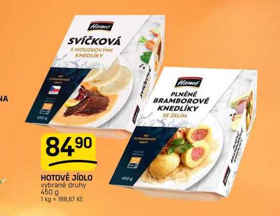 HOTOVÉ JÍDLO vybrané druhy 450 g 