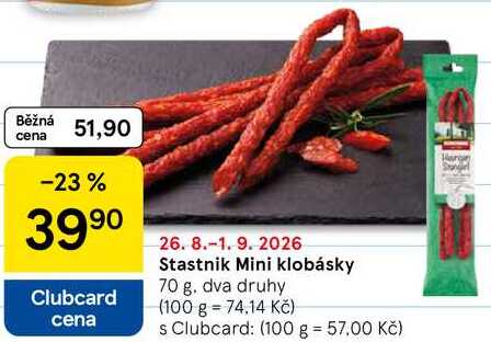 Stastnik Mini klobásky, 70 g