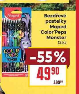 Bezdřevé pastelky Maped Color'Peps Monster 12 ks