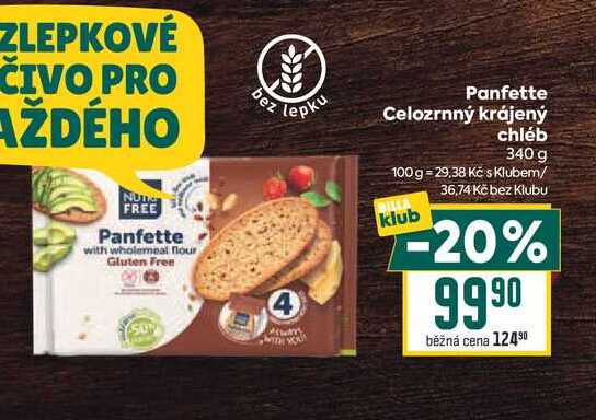Panfette Celozrnný krájený chléb 340 g 