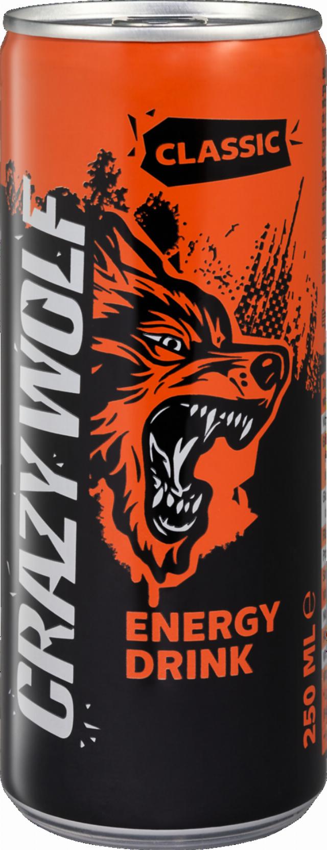 Crazy Wolf Energetický nápoj různé druhy