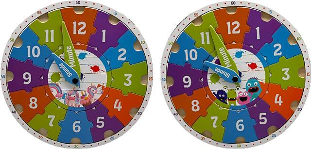 Puzzle hodiny, učící se
