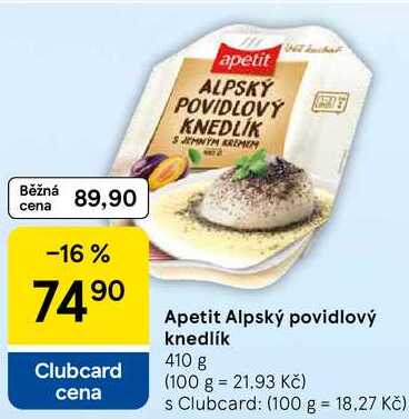 Apetit Alpský povidlový knedlík, 410 g  