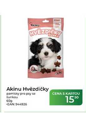 Akinu Hvězdičky pamlsky pro psy se šunkou 60g