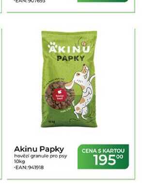 Akinu Papky hovězí granule pro psy 10kg