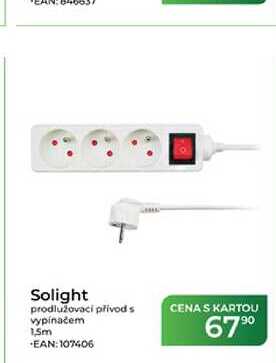 Solight prodlužovací přívod s vypínačem 1,5m