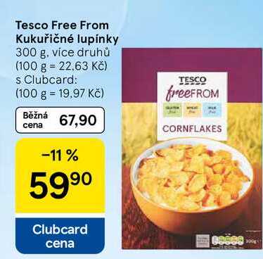 Tesco Free From Kukuřičné lupínky, 300 g, více druhů 
