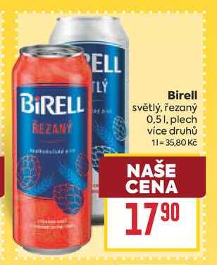 Birell světlý, řezaný 0,51, plech