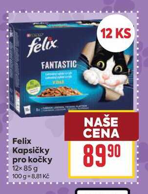 Felix Kapsičky pro kočky 12× 85 g 