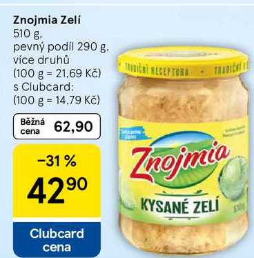 Znojmia Zeli, 510 g. pevný podíl 290 g