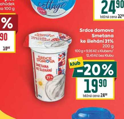 Srdce domova Smetana ke šlehání 31% 200 g