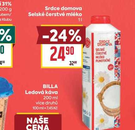 Srdce domova Selské čerstvé mléko 1l