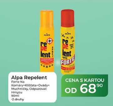 Alpa Repelent Forte Na Komáry Klíštata Ovády+ Muchničky, Odpuzovač Hmyzu 90 ml