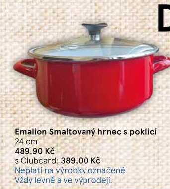 Emalion Smaltovaný hrnec s poklicí, 24 cm
