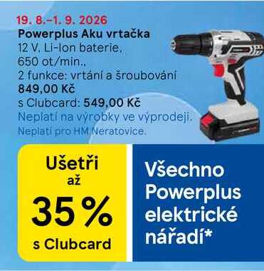 Powerplus Aku vrtačka, 12 V. Li-Ion baterie, 650 ot/min.. 2 funkce: vrtání a šroubování