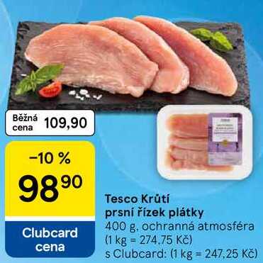 Tesco Krůtí prsní řízek plátky, 400 g