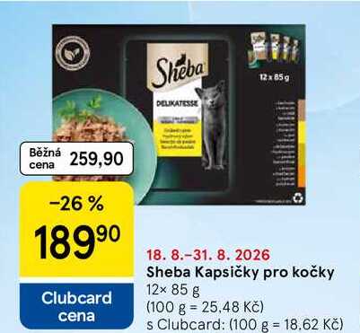 Sheba Kapsičky pro kočky, 12x 85 g