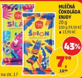 MLÉČNÁ ČOKOLÁDA ENJOY, 20g 