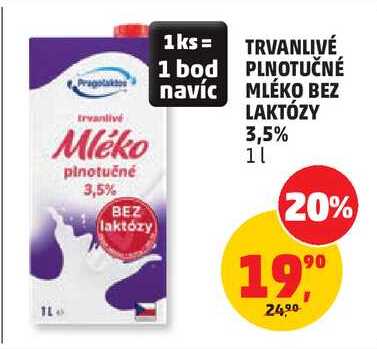 MLÉKO BEZ LAKTÓZY 3,5%, 1 l 