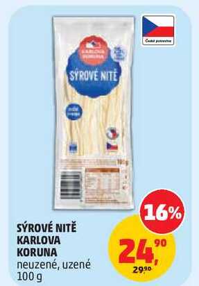 SÝROVÉ NITĚ KARLOVA KORUNA neuzené, 100 g