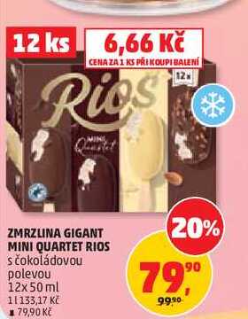 ZMRZLINA GIGANT MINI QUARTET RIOS s čokoládovou polevou, 12x 50 ml
