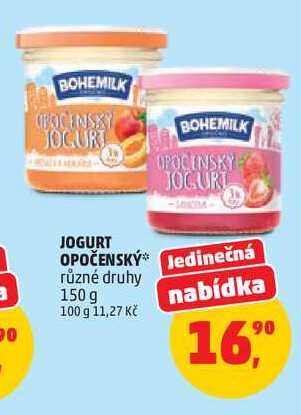 Opočenský jogurt, různé druhy, 150 g