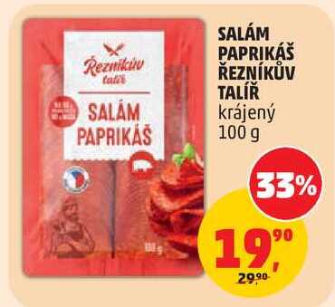 SALÁM PAPRIKÁŠ ŘEZNÍKŮV TALÍŘ krájený, 100 g