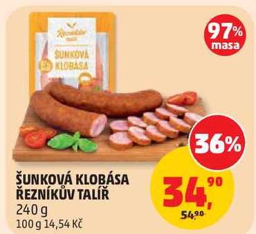 ŠUNKOVÁ KLOBÁSA ŘEZNÍKŮV TALÍŘ, 240g