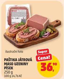 PAŠTIKA JÁTROVÁ MASO UZENINY PÍSEK, 250 g 