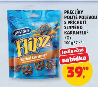 PRECLÍKY POLITÉ POLEVOU S PŘÍCHUTÍ SLANÉHO KARAMELU, 70 g 