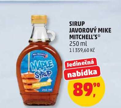 SIRUP JAVOROVÝ MIKE MITCHELL'S, 250 ml