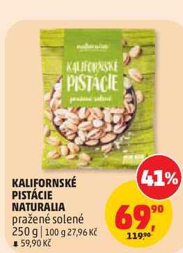 KALIFORNSKÉ PISTÁCIE NATURALIA pražené solené, 250 g 