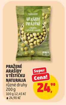 PRAŽENÉ ARAŠÍDY V TĚSTÍČKU NATURALIA, 200 g