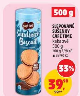 SLEPOVANÉ SUŠENKY CAFÉ TIME kakaové, 500 g