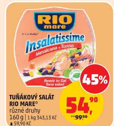 TUŇÁKOVÝ SALÁT RIO MARE různé druhy, 160 g