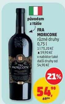 FRA MORICONE různé druhy, 0,75 l
