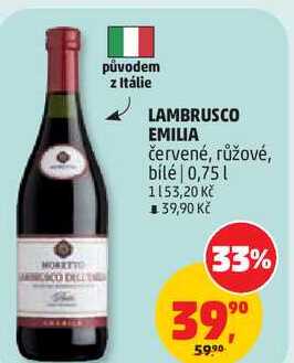 LAMBRUSCO EMILIA červené, 0,75 l