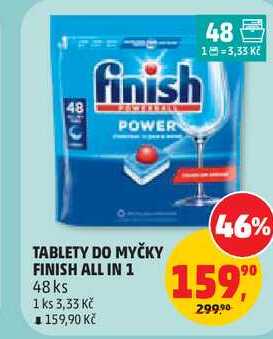 TABLETY DO MYČKY FINISH ALL IN 1, 48 ks  