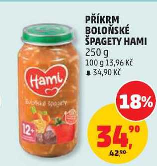 PŘÍKRM BOLOŇSKÉ ŠPAGETY HAMI, 250 g  