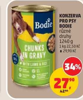 KONZERVA PRO PSY BODIE různé druhy, 1240 g