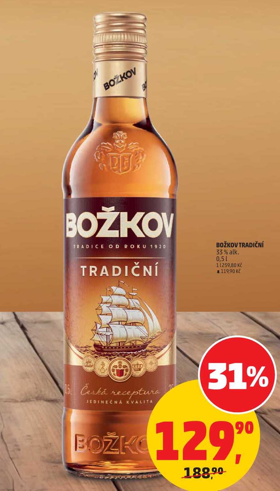 BOŽKOV TRADIČNÍ 33% alk., 0,5 l